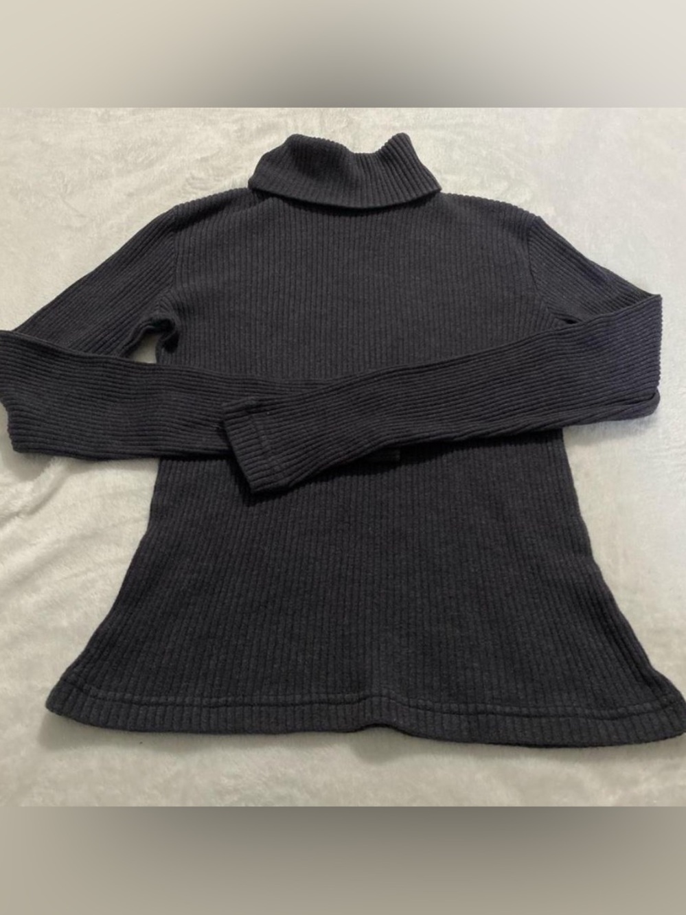 Ribbed Black Turtleneck Sweater